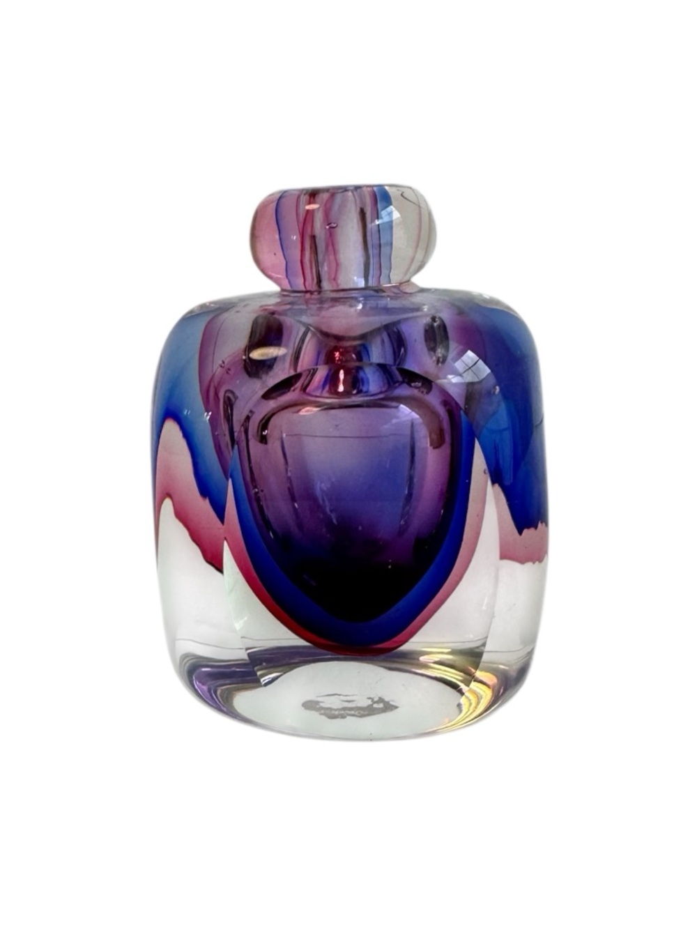 Vintage‎ Summerso Art Glass Bud Vase Purple Pink Blue Murano Style
